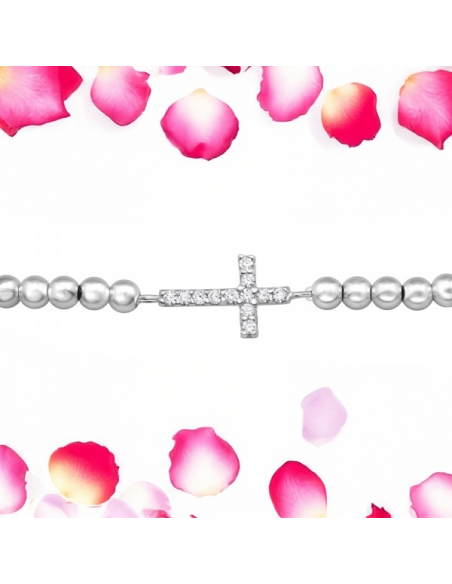 Kruisarmband met Zirkonia – 925 Zilver elegant