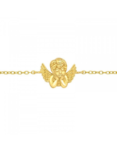 Bracelet ange en prière – argent 925 plaqué or