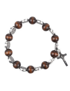 Bracelet Saint Benoît – Médailles & perles bois naturel