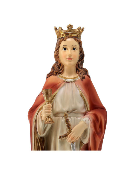 Sint Barbara – Beeld van handbeschilderde hars 13 cm