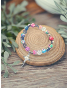 Saint Benedict Bracelet – multicolor clay beads 10 mm