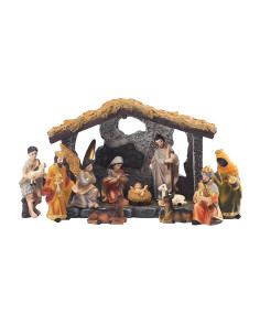 Mini Crèche De Noël Portable En Boîte Fer Blanc - Figurines Jésus, Marie, Joseph, Mouton - Décoration Spirituelle