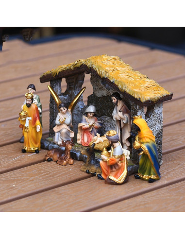 Resin Nativity Figurines – Bethlehem Manger Scene 3.3 in