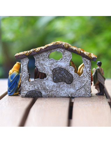Crèche de Noël en résine – Sainte Famille de Bethléem 8,5 cm