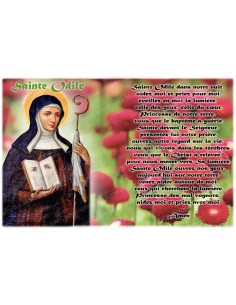Autocollant bougie de neuvaine avec prière - Sainte Odile
