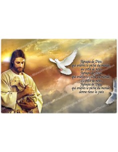 Novena candle sticker with prayer - Lamb of God