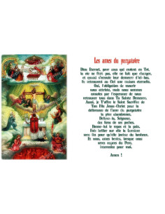 Aufkleber für Novenenkerze mit Gebet - Die Seelen im Fegefeuer