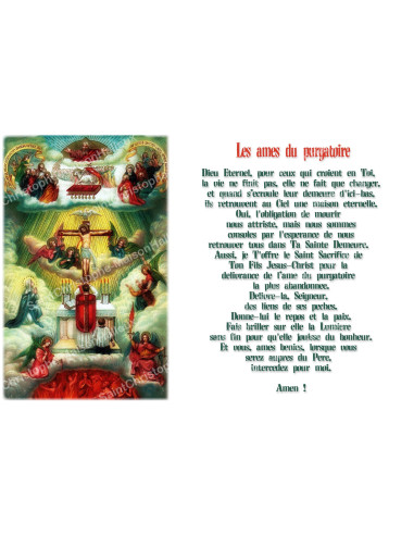 Aufkleber für Novenenkerze mit Gebet - Die Seelen im Fegefeuer