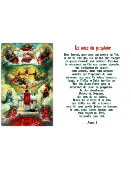 Adesivo per candela votiva con preghiera - Le Anime del Purgatorio