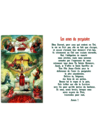 Autocollant bougie de neuvaine avec prière - Les Âmes du Purgatoire
