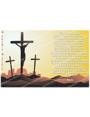 Aufkleber für Novenenkerze mit Gebet - Kreuzweg