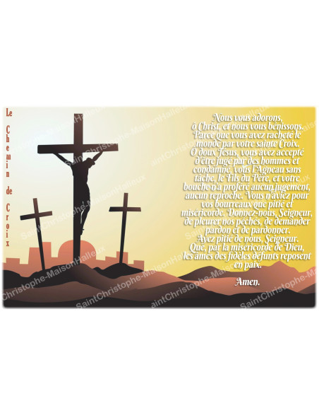 Pegatina para vela de novena con oración - Vía Crucis