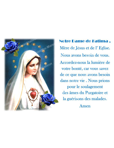 Novena Candle Sticker with Prayer - Fatima