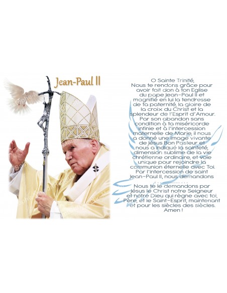 Novena Candle Sticker with Prayer - John Paul II Dove