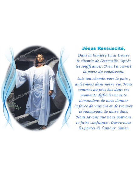 Novena candle sticker with prayer - Risen Jesus