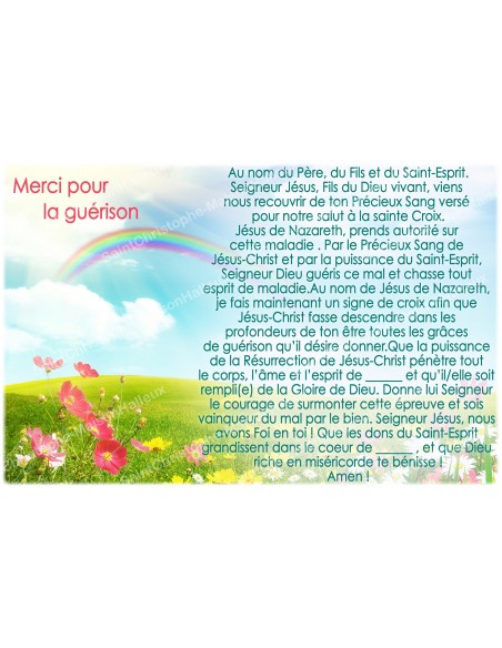 Autocollant bougie de neuvaine avec prière - Merci pour la Guérison - Lot de 10