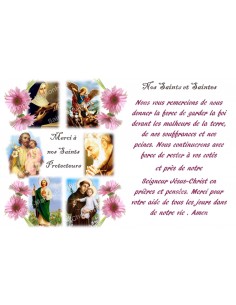 Autocollant bougie de neuvaine avec prière - Merci à nos Saints protecteurs