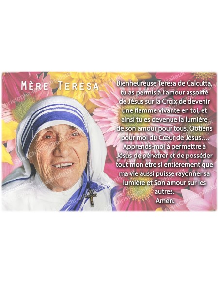 Adesivo candela votiva con preghiera - Madre Teresa - Confezione da 10