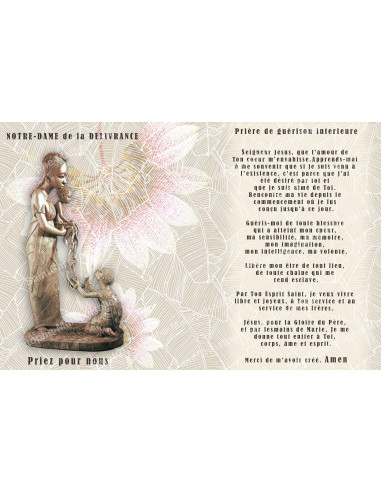 Novena candle sticker with prayer - Our Lady of Deliverance