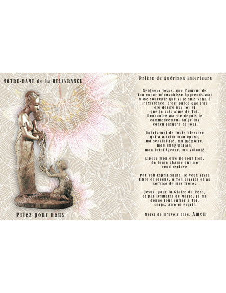 Novena candle sticker with prayer - Our Lady of Deliverance