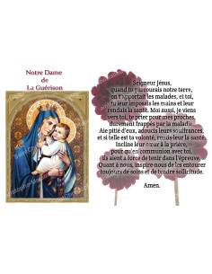 Novena candle sticker with prayer - Our Lady of Healing