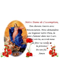 Autocollant bougie de neuvaine avec prière - Notre Dame de l'Assomption