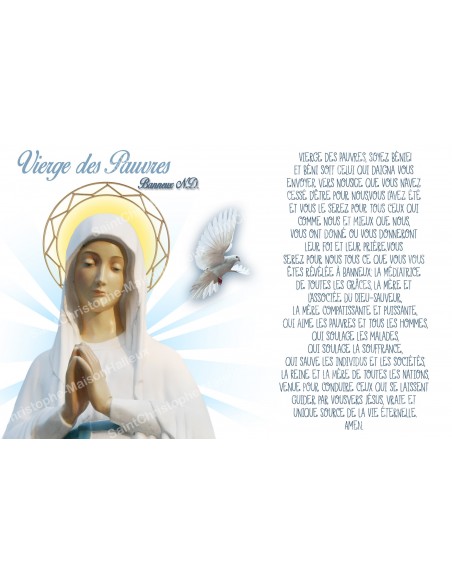 Adesivo per candela votiva con preghiera - Madonna dei Poveri