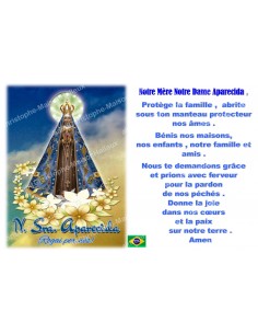 Autocollant bougie de neuvaine avec prière - Notre Dame d'Aparecida