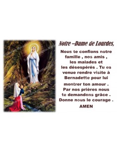 Adesivo per candela votiva con preghiera - Nostra Signora di Lourdes 1