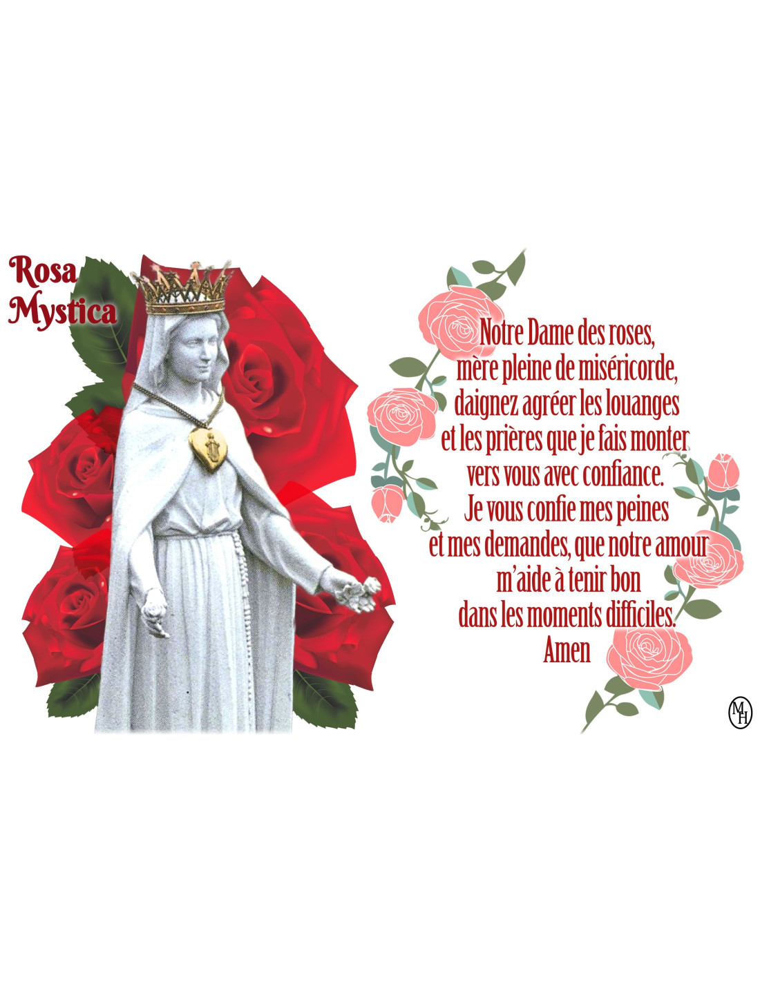 Pegatina de vela de novena con oración - Nuestra Señora de las Rosas ...