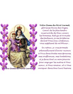 Pegatina para vela de novena con oración - Nuestra Señora del Monte Carmelo 1