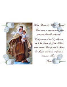 Autocollant bougie de neuvaine avec prière - Notre Dame du Mont Carmel 2