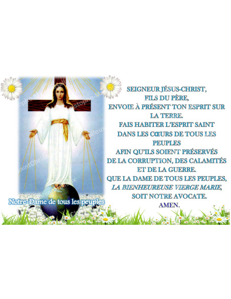 Pegatina para vela de novena con oración - Nuestra Señora de todos los Pueblos