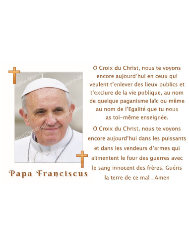 Sticker voor noveenkaars met gebed - Paus Franciscus 1
