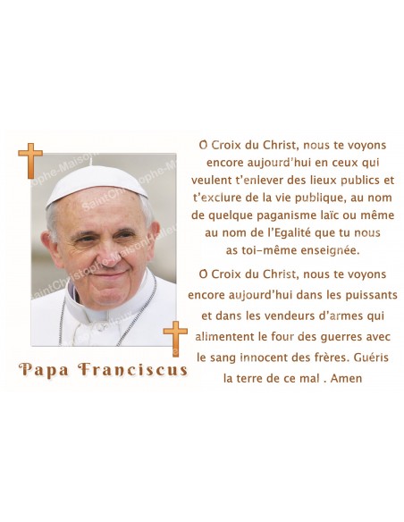 Adesivo per candela votiva con preghiera - Papa Francesco 1