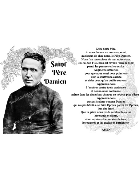 Pegatina para vela de novena con oración - Padre Damián 1