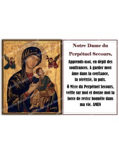 Novena candle sticker with prayer - Our Lady of Perpetual Help