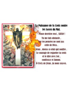 Adesivo per candela votiva con preghiera - Potere della Croce