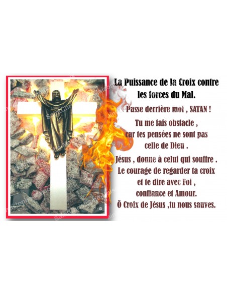 Novena candle sticker with prayer - Power of the Cross