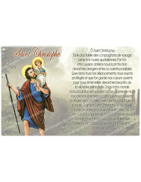 Pegatina para vela de novena con oración - San Cristóbal