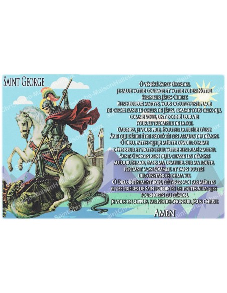 Adesivo per candela votiva con preghiera - San Giorgio