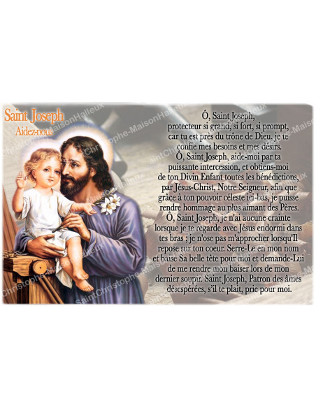Novena candle sticker with prayer - Saint Joseph, help us