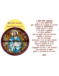 Autocollant bougie de neuvaine avec prière - Saint Luc