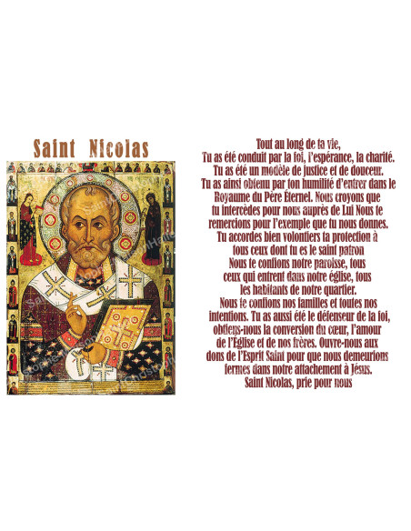 Autocollant bougie de neuvaine avec prière - Saint Nicolas 2