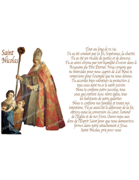 Autocollant bougie de neuvaine avec prière - Saint Nicolas 1