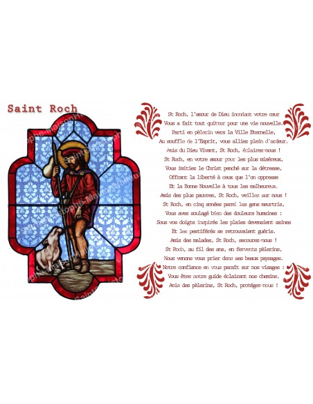 Adesivo per candela votiva con preghiera - San Rocco