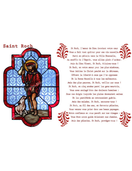 Sticker voor noveenkaars met gebed - Sint-Rochus