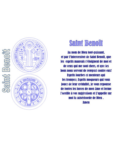 Adesivo per candela votiva con preghiera - Medaglia di San Benedetto