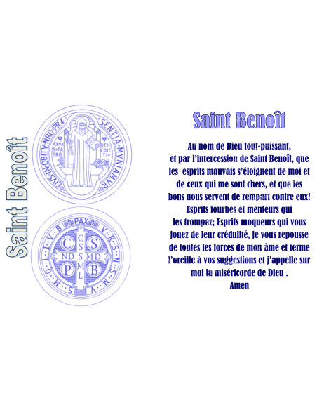 Adesivo per candela votiva con preghiera - Medaglia di San Benedetto