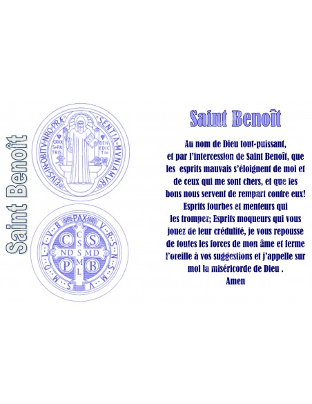 Autocollant bougie de neuvaine avec prière - Médaille de Saint Benoît